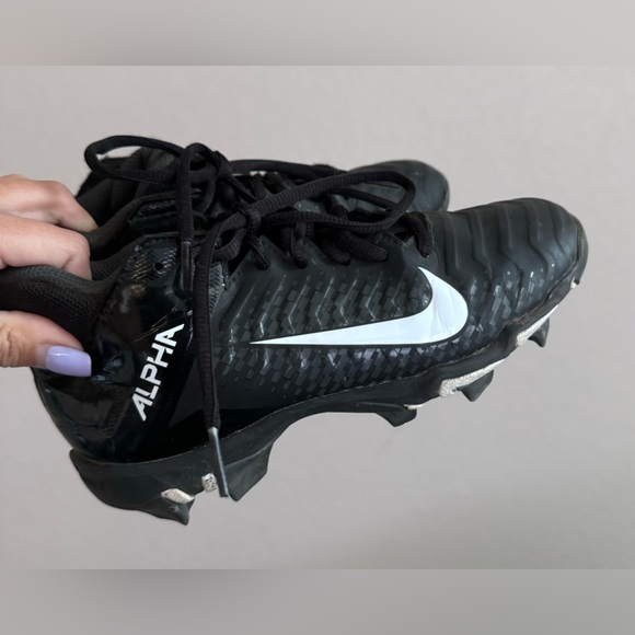 Nike Alpha Fastflex Football Cleats Size 2.5 Youth - Black - Picture 3 of 4